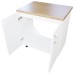 Masca pentru chiuveta cu 2 usi 80 cm Zebra, alb/MDF Alb Lucios, cu blat Artar, 80 x 85 x 60 cm